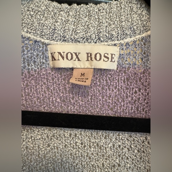 Knox Rose Lavender Blue Long Duster Cardigan Sweater M - Picture 2 of 5